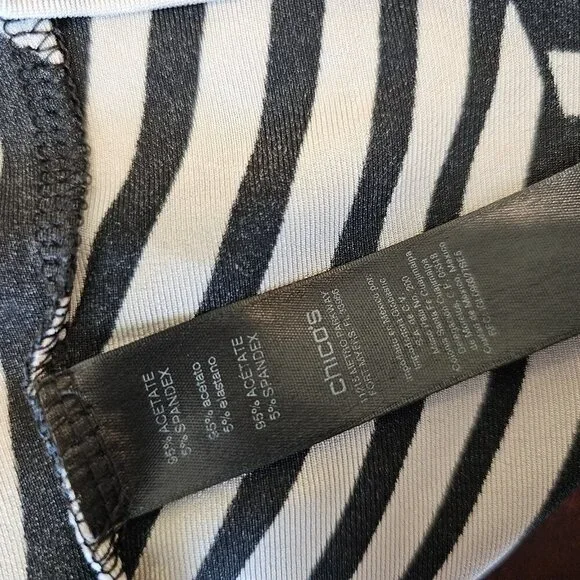 Travelers By Chico's Zebra Animal Print Scoop Neck Tank Top Blouse Stretchy 3/XL - Picture 9 of 12